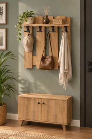 SuloraHome Country Duvar Askılığı Kahverengi 60 cm