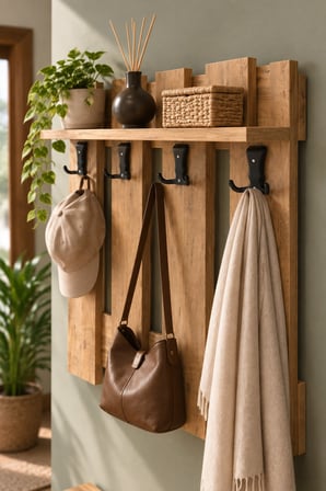 SuloraHome Country Duvar Askılığı Kahverengi 60 cm