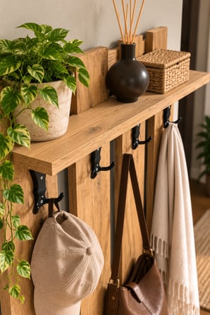 SuloraHome Country Duvar Askılığı Kahverengi 60 cm
