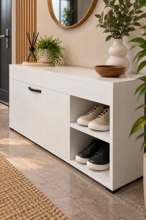 SuloraHome Beyaz Ayakkabılık Dolabı 90 cm