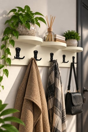 SuloraHome Üst Raflı Duvar Askılığı Bej 80 cm