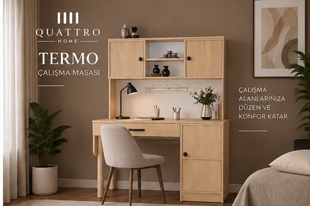 TERMO KİTAPLIKLI ÇALIŞMA MASASI