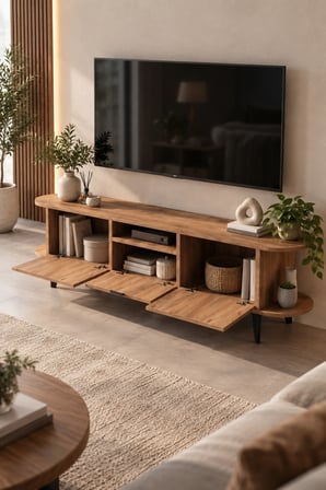 SuloraHome Siyah Suntalam TV Sehpası 160x35 cm Metal Ayaklı Modern Konsol