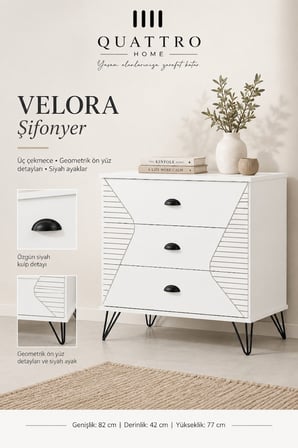 Velora 3 Çekmeceli Şifonyer