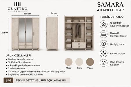SAMARA 4 KAPAKLI DOLAP