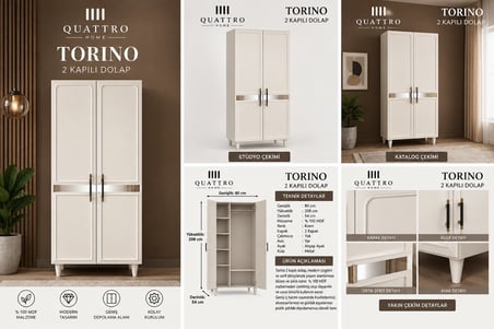 TORINO 2 KAPAKLI DOLAP