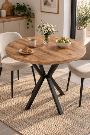SuloraHome Yuvarlak Mutfak Masası Atlantik Kahverengi 90 cm