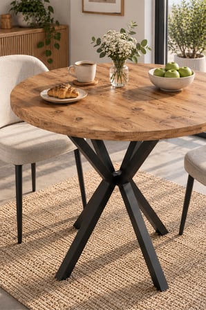 SuloraHome Yuvarlak Mutfak Masası Atlantik Kahverengi 90 cm