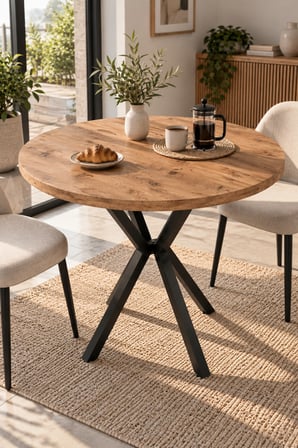 SuloraHome Yuvarlak Mutfak Masası Atlantik Kahverengi 90 cm