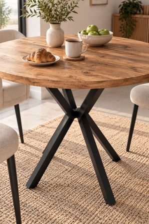 SuloraHome Yuvarlak Mutfak Masası Atlantik Kahverengi 90 cm