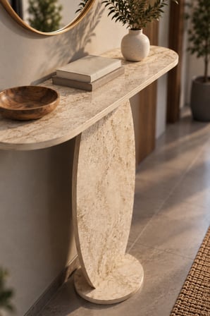 SuloraHome Modern Traverten Dresuar Konsol Masası