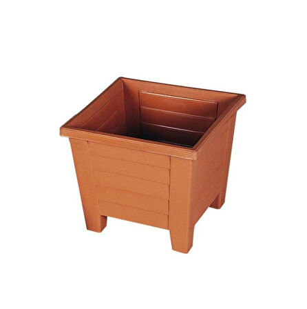 Omnipazar SY-5846 Dekoratif Plastik Kare Ayaklı Saksı 7 lt Kiremit 6 Adet