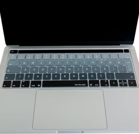 Türkçe Q Klavye Koruyucu MacBook Pro 13 15 Touch Bar Uyumlu A1706 A1989 A2159 A1707 A1990 | UK ISO Ters L Enter | Silikon Keyboard Cover Siyah Gri