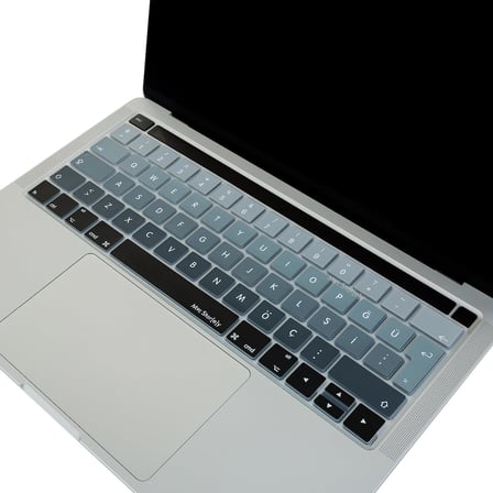 Türkçe Q Klavye Koruyucu MacBook Pro 13 15 Touch Bar Uyumlu A1706 A1989 A2159 A1707 A1990 | UK ISO Ters L Enter | Silikon Keyboard Cover Siyah Gri