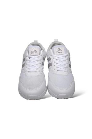 Erkek Hafif Rahat Faylon Taban Spor Ayakkabı BEYAZ - GRİ