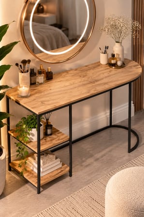 SuloraHome Dolunay Çalışma ve Makyaj Masası Kahverengi 125 cm
