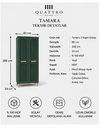 TAMARA 2 KAPAKLI DOLAP