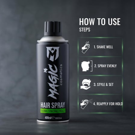 Saç Şekillendirme Spreyi 400 ml | Saç Spreyi | Ekstra Güçlü Tutuş | Tüm Saç Tipleri İçin Şekillendirici | Kadın ve Erkekler İçin Saç Spreyi | Ekstra Hacim | Uzun Süre Kalıcı Tutuş