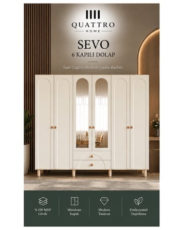SEVO 6 KAPAKLI DOLAP