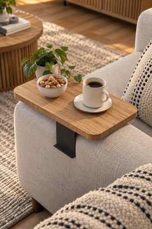 SuloraHome Çam Desenli Kahverengi C Sehpa Yan Sehpa