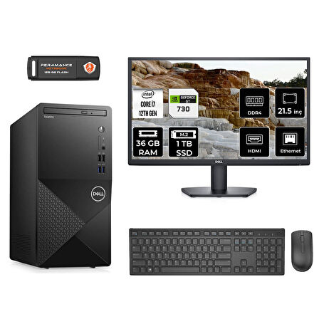DELL VOSTRO 3910 MN75983910D333 i7 12700 36GB RAM 1TB SSD GT730 4GB 21.5" FDOS MASAÜSTÜ PC