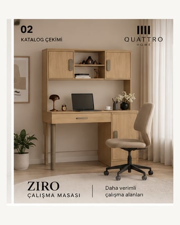 ZIRO KİTAPLIKLI ÇALIŞMA MASASI