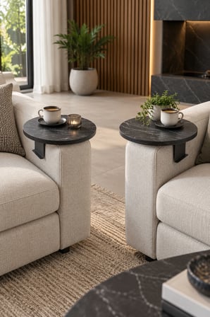 SuloraHome Ikili Yan Sehpa Seti Ayarlanabilir Tepsi Tasarim