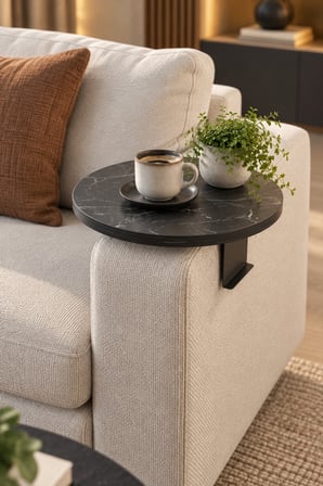 SuloraHome Ikili Yan Sehpa Seti Ayarlanabilir Tepsi Tasarim