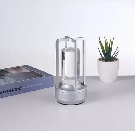 Şarjlı Masa Lambası Gümüş Renk