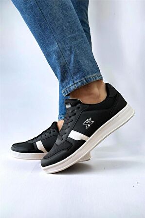 Erkek Günlük Sneaker Rahat Spor Ayakkabı SİYAH BEYAZ