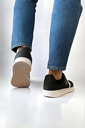 Erkek Günlük Sneaker Rahat Spor Ayakkabı SİYAH BEYAZ
