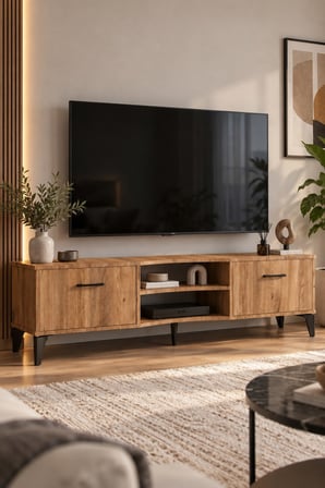 SuloraHome Suntalam Kahverengi TV Sehpası 160x35 cm