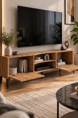 SuloraHome Suntalam Kahverengi TV Sehpası 160x35 cm