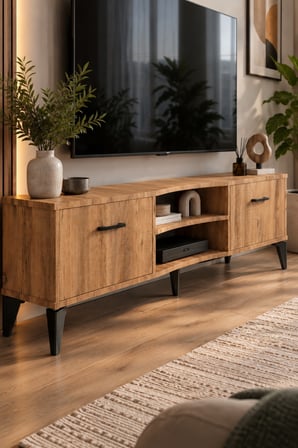 SuloraHome Suntalam Kahverengi TV Sehpası 160x35 cm