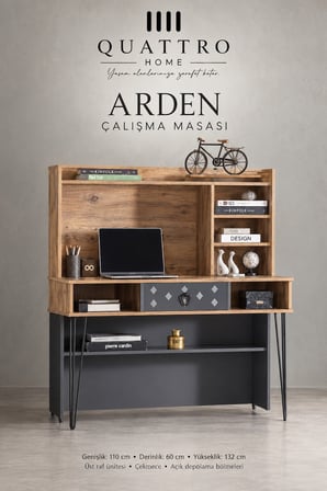 Arden Kitaplıklı Çalışma Masası