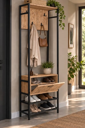 SuloraHome Metal Portmanto Kahverengi 180 cm