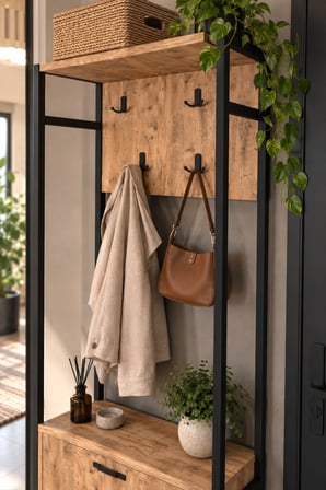 SuloraHome Metal Portmanto Kahverengi 180 cm