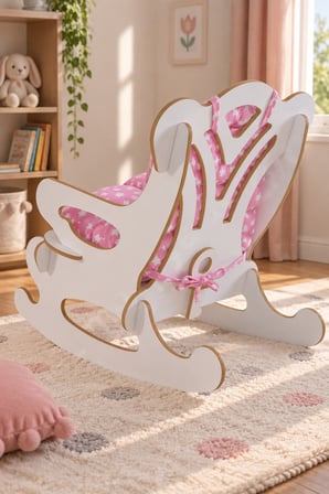 SuloraHome Yıldızlı Minderli Sallanan Çocuk Sandalyesi - Pembe
