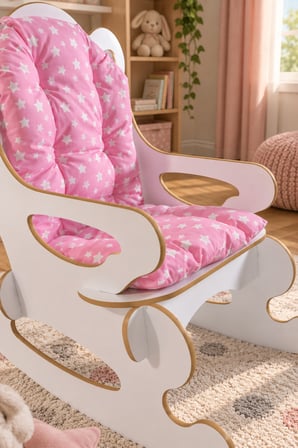 SuloraHome Yıldızlı Minderli Sallanan Çocuk Sandalyesi - Pembe