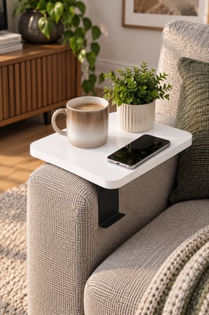 SuloraHome Ayarlanabilir Koltuk Sehpası Beyaz