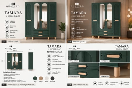 TAMARA 4 KAPAKLI DOLAP