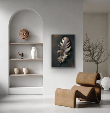 Bronz Tüy Desenli Kanvas Tablo 70x100cm