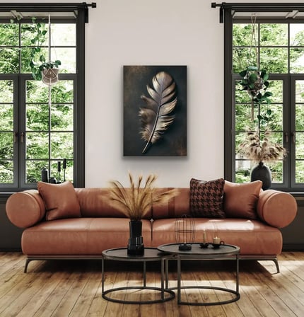 Bronz Tüy Desenli Kanvas Tablo 70x100cm