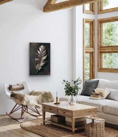 Bronz Tüy Desenli Kanvas Tablo 70x100cm