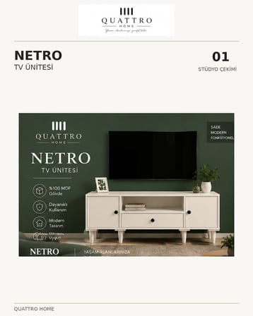 NETRO TV ÜNİTESİN BEYAZ