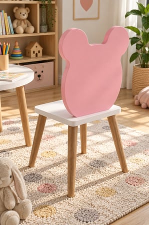 SuloraHome Pembe Happy Face Figürlü Çocuk Sandalyesi
