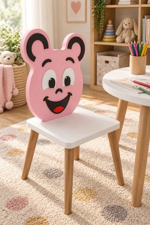 SuloraHome Pembe Happy Face Figürlü Çocuk Sandalyesi