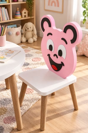 SuloraHome Pembe Happy Face Figürlü Çocuk Sandalyesi