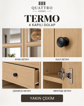 TERMO 4 KAPAKLI DOLAP