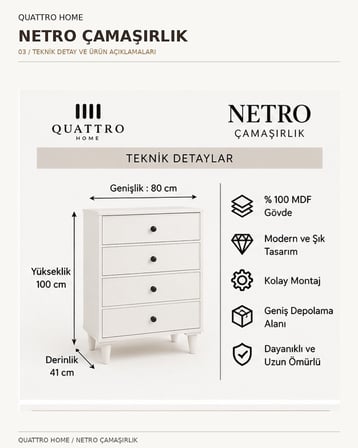 NETRO ÇAMAŞIRLIK ŞİFONYER